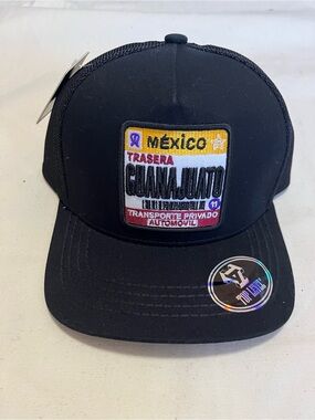 Black Guanajuato heavy embroidery Patch Trucker Cap